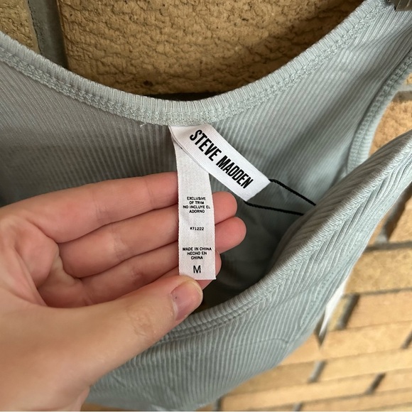 NWT Steve Madden Women’s Ribbed Stretch Bralette Puritan Gray Size Medium - Picture 4 of 5